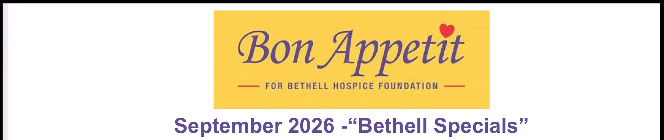 Bon Appetit for Bethell Hospice Foundation - September 2026